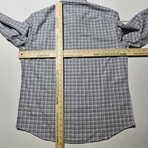 UNTUCKit Alberto WF Mens Medium Dress Shirt Button Up Checkered Long Sleeve Blue - Picture 9 of 12